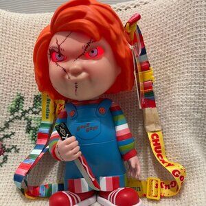 CHUCKY DOLL POPCORN HEAD  GOOD GUYS LIGHT RED EYES COLLECTIBLE STRAP KAWAII